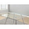 Monarch Specialties Dining Table - 40"Dia Chrome With 8Mm Tempered Glass I 1070